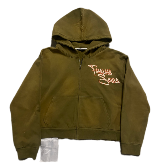 Troops Green Zip Up Hoodie