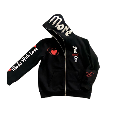 Black Love More Full Zip Hoodie