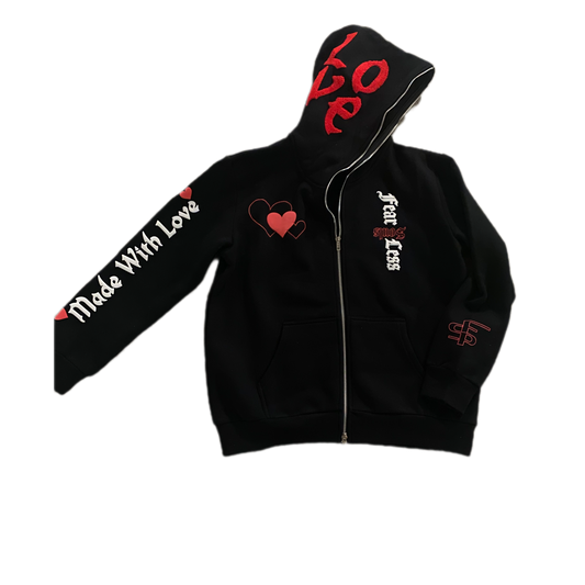 Black Love More Full Zip Hoodie