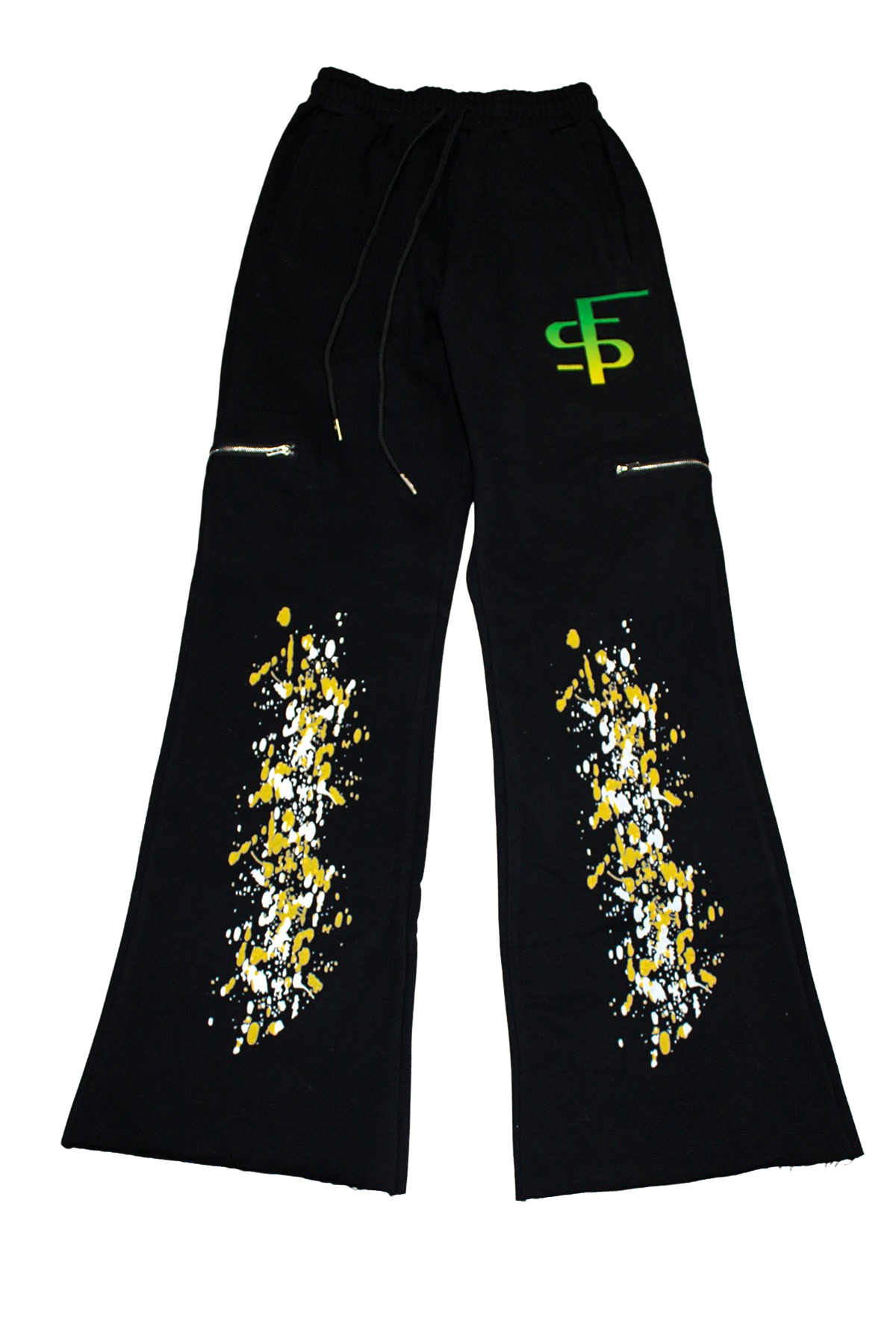 Green Graffiti Flare Pants