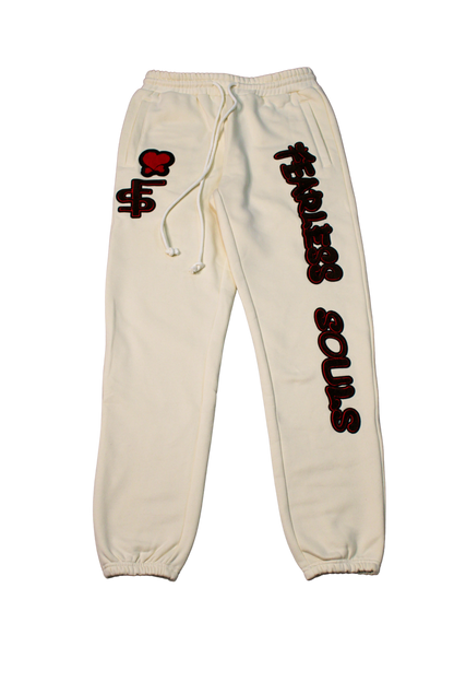 Cream Varsity Joggers