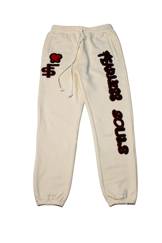 Cream Varsity Joggers