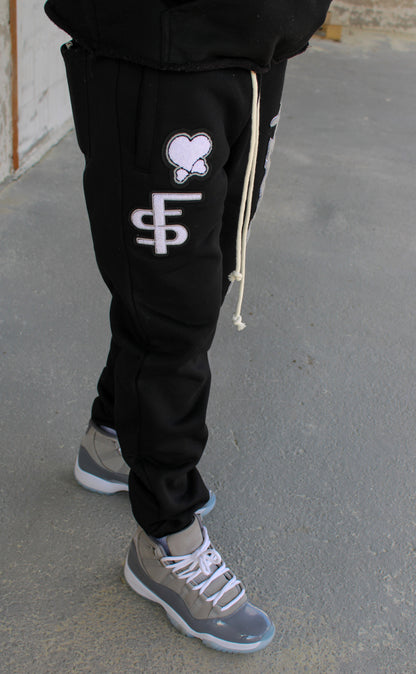 Black Varsity Joggers