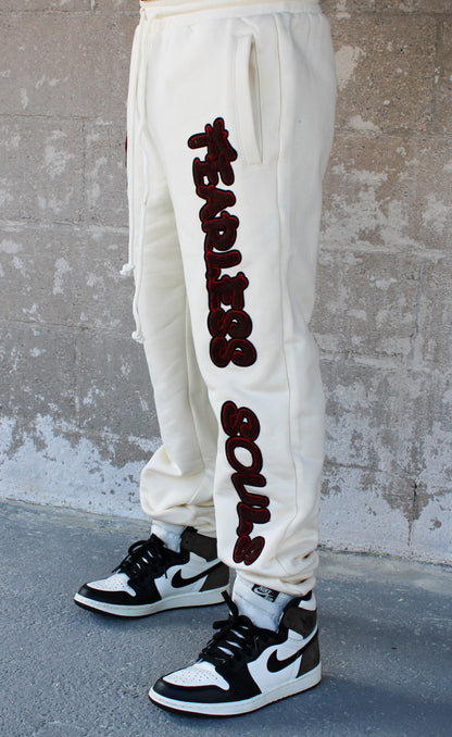 Cream Varsity Joggers