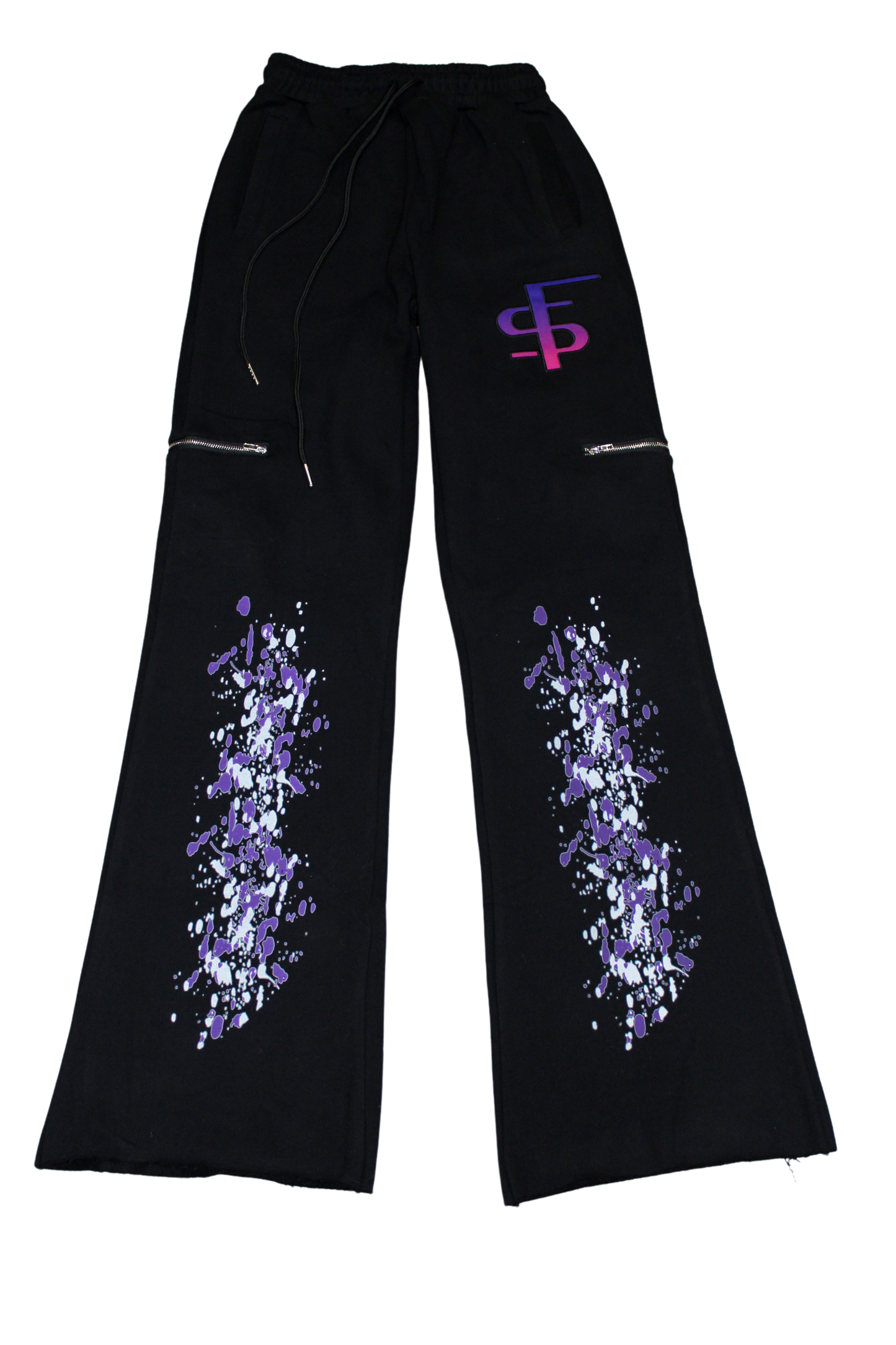 Purple Graffiti Flare Pants