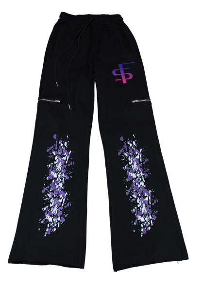 Purple Graffiti Flare Pants